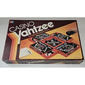 VTG Casino Yahtzee High-Rolling Dice Game Tray Gameboards Chips Score Pad READ